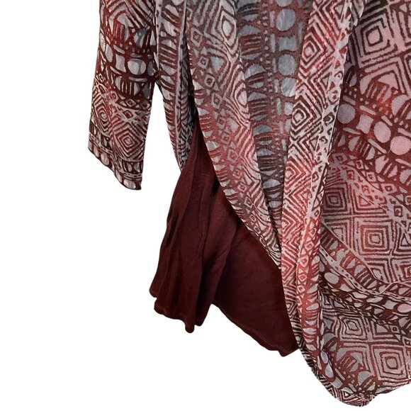 Yest Burn Out Velvet Mini Dress Long Sleeve Lined Sheer See Through Witchy 6 - Picture 7 of 11